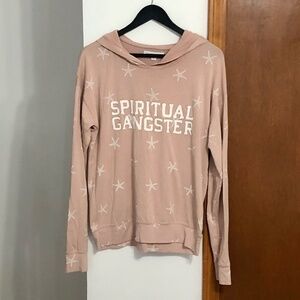 Spiritual Gangster pink/peach lightweight sweatshirt w/ starfish